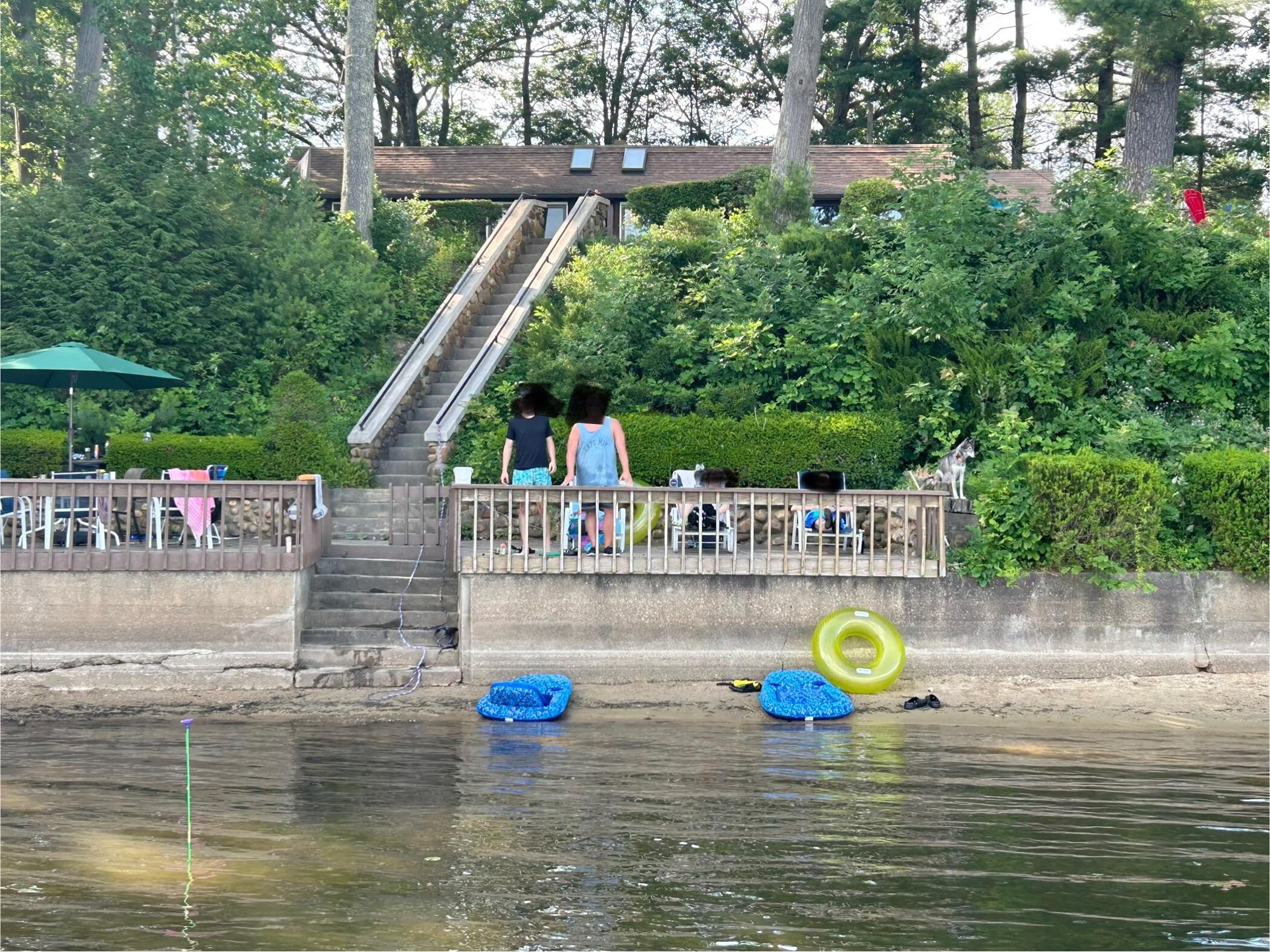 View from dock to deck/property