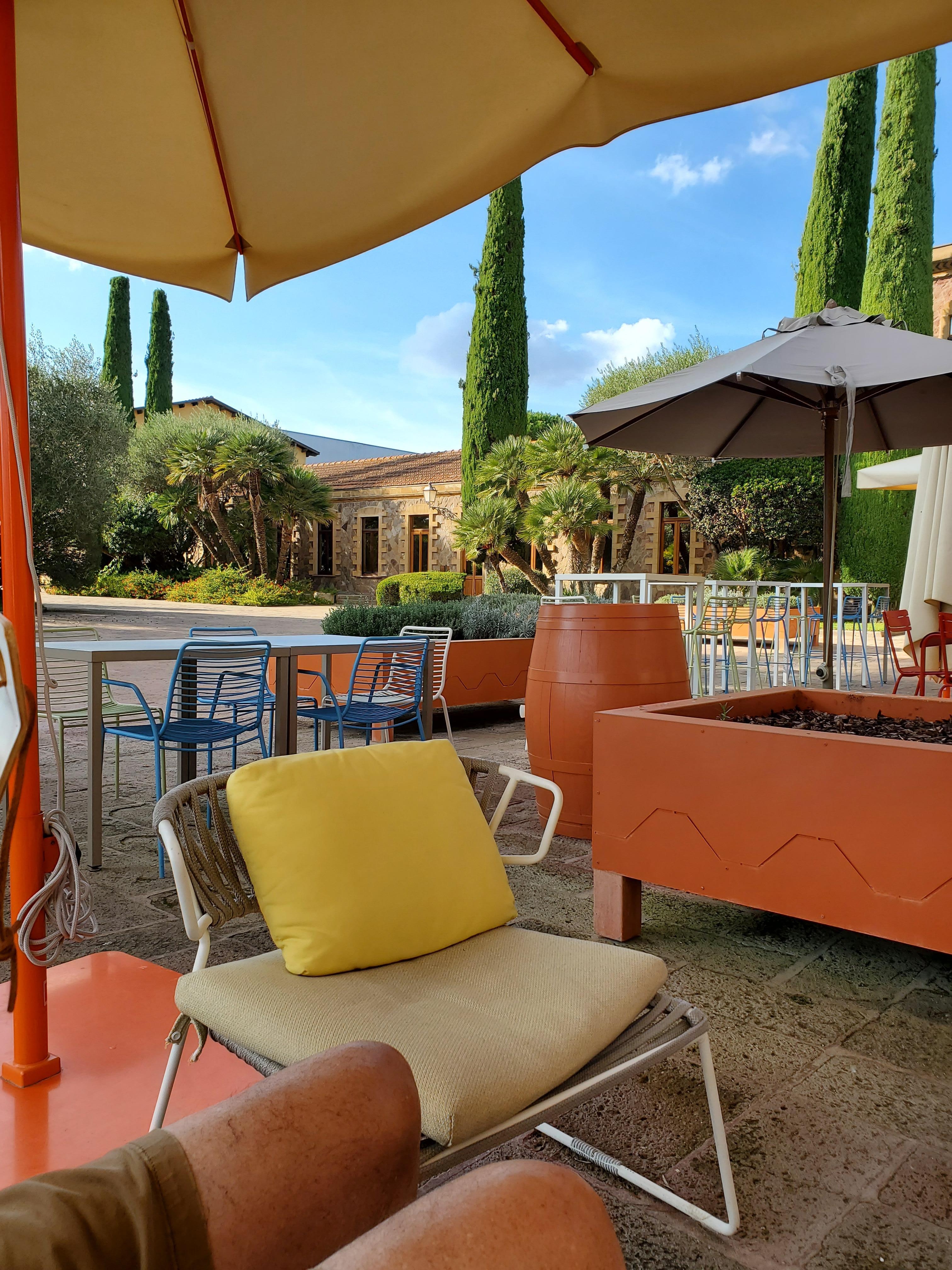 Outside wine and snack area.