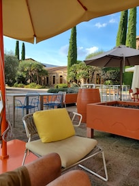 Outside wine and snack area.