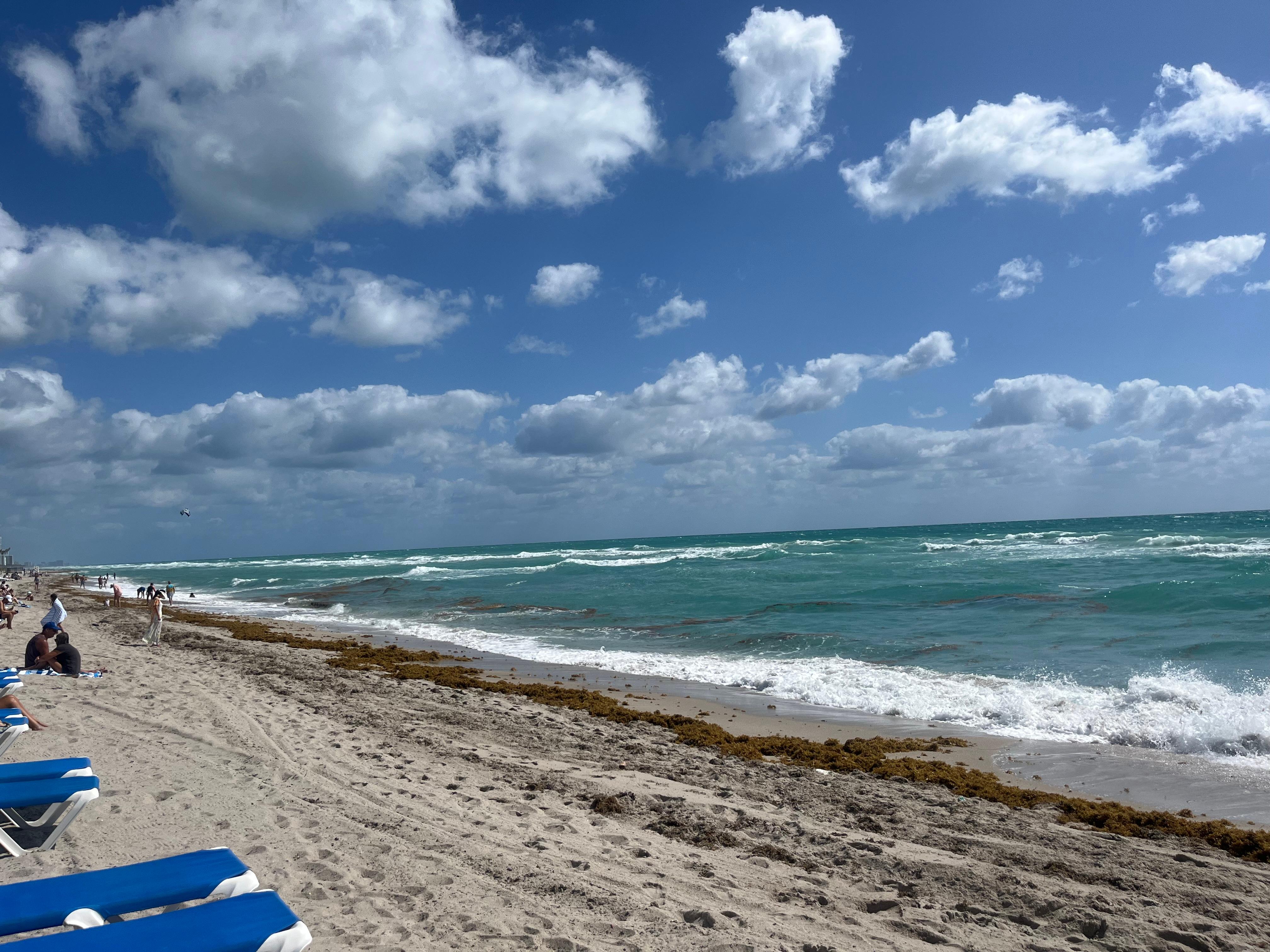 The beach that is directly outside. 