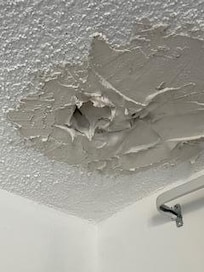 Leak in the lower level bedroom of the guest house.