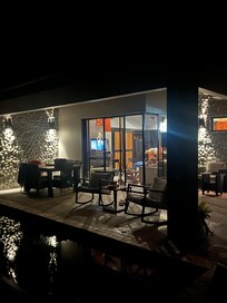 The patio at night