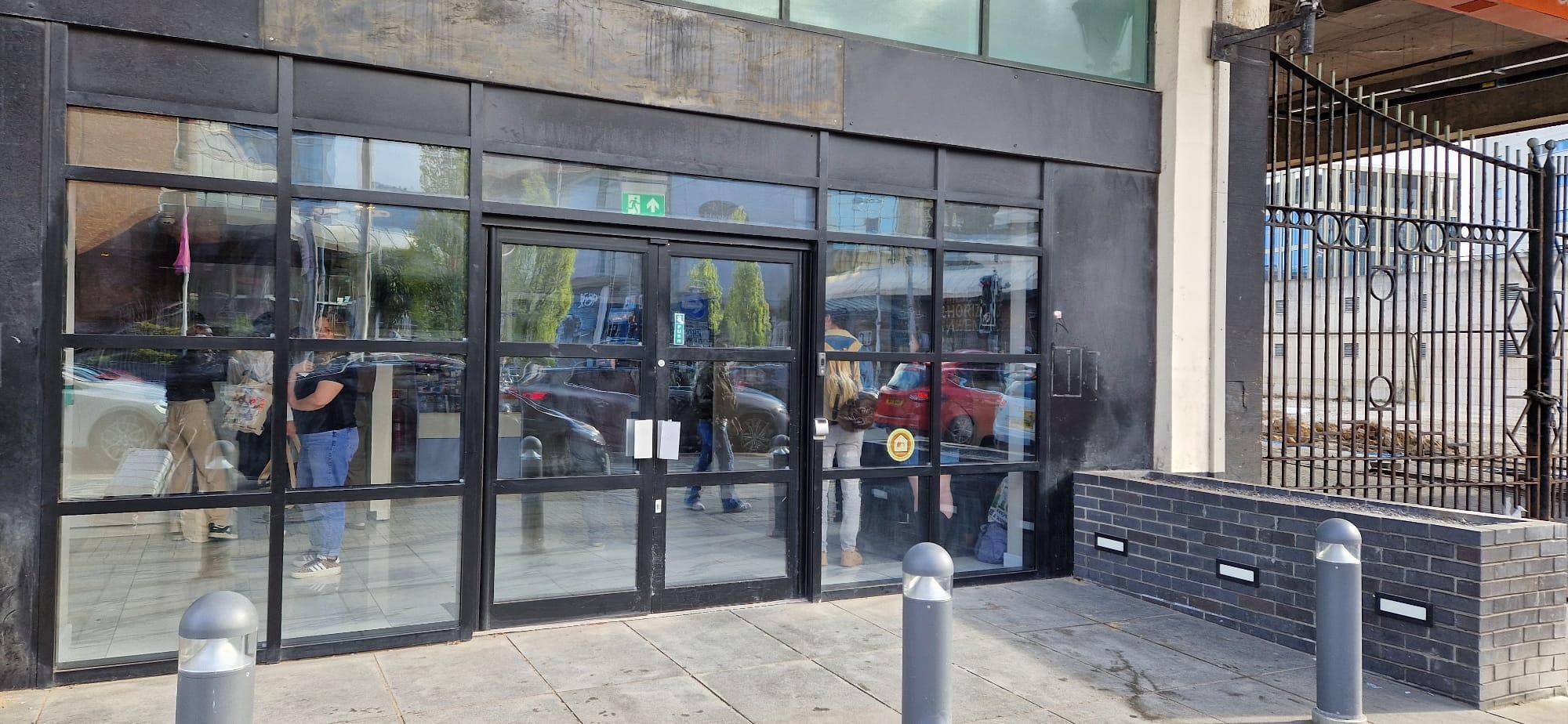From the car you couldn’t see into the building. Car park gates locked with a chain. 