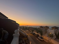 Sunset on rooftop terrace