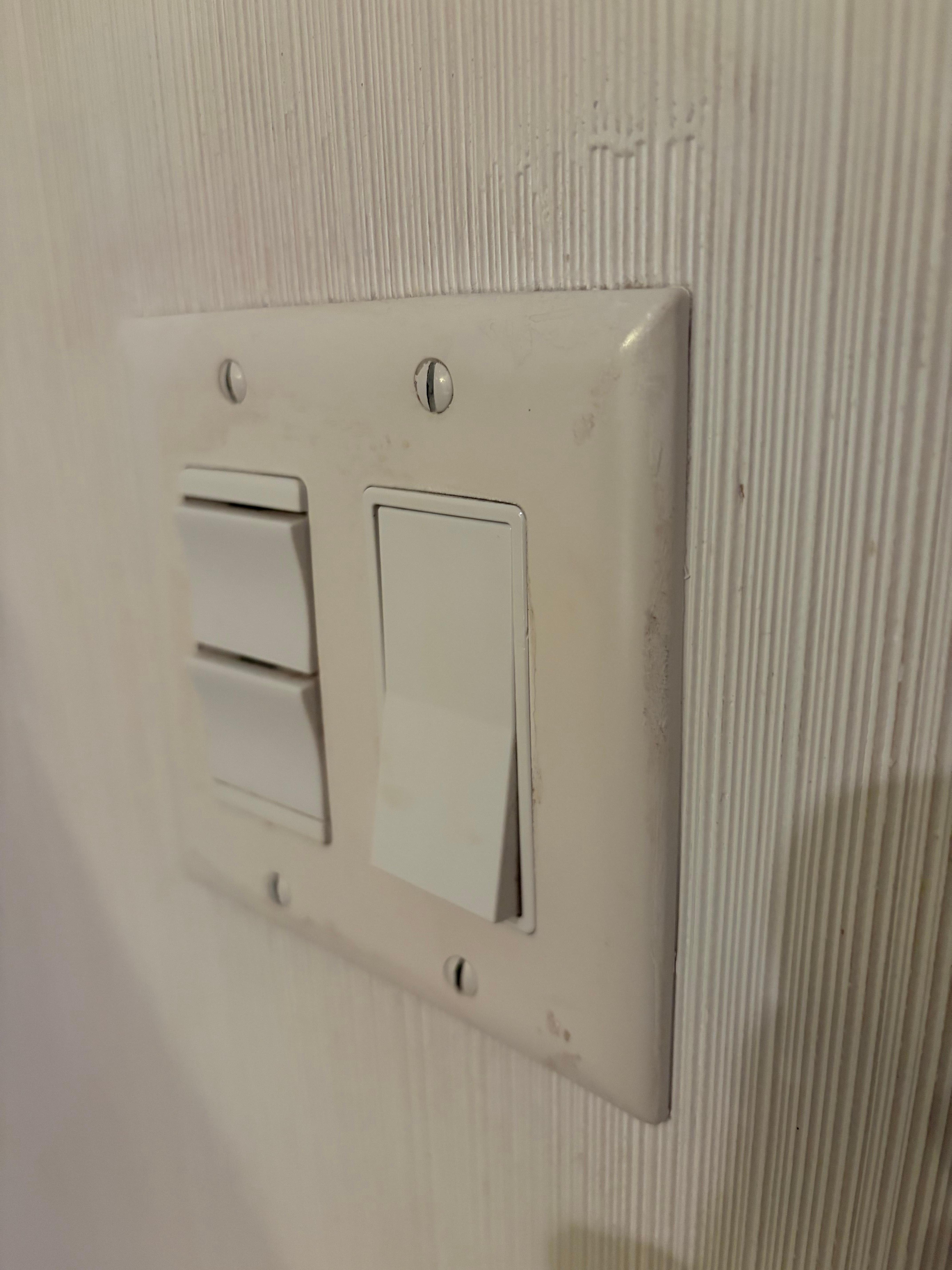 All light switches and walls full of dirt, finger printts