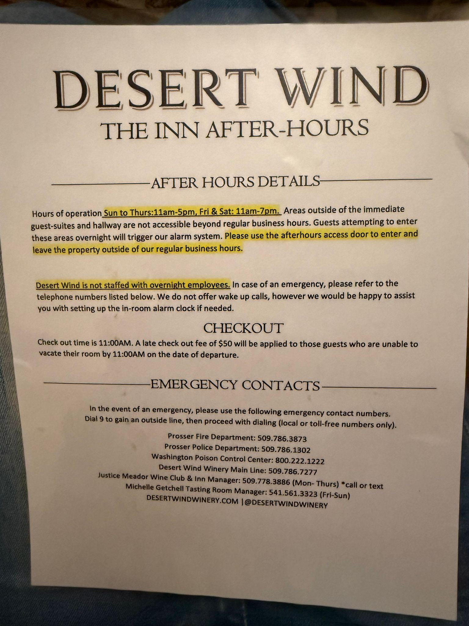 “After Hours Details” (limitations) of your stay and the seclusion imposed by the property from the other amenities you handsomely pay for. 
