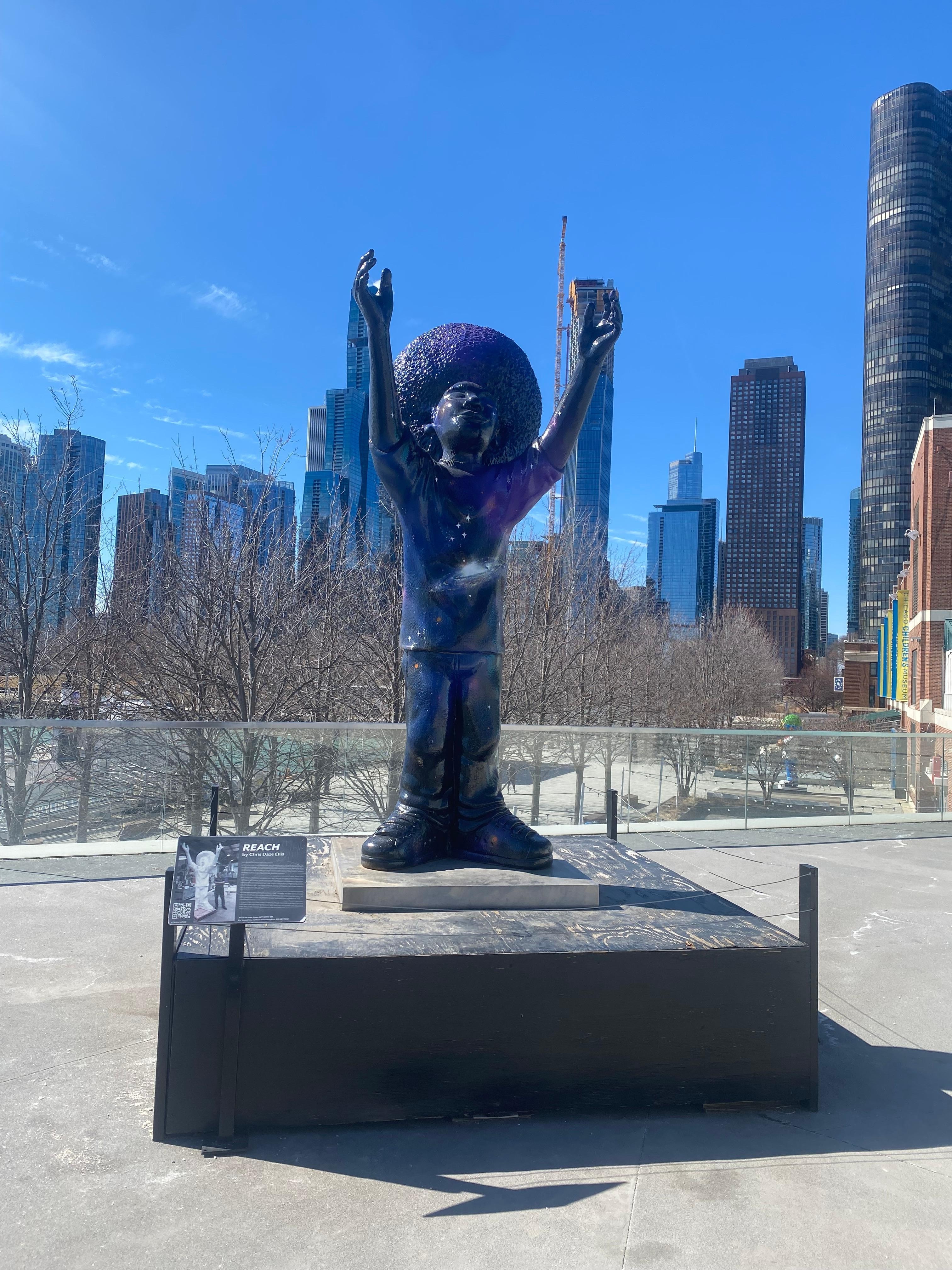 Art statue near the Children's Museum.