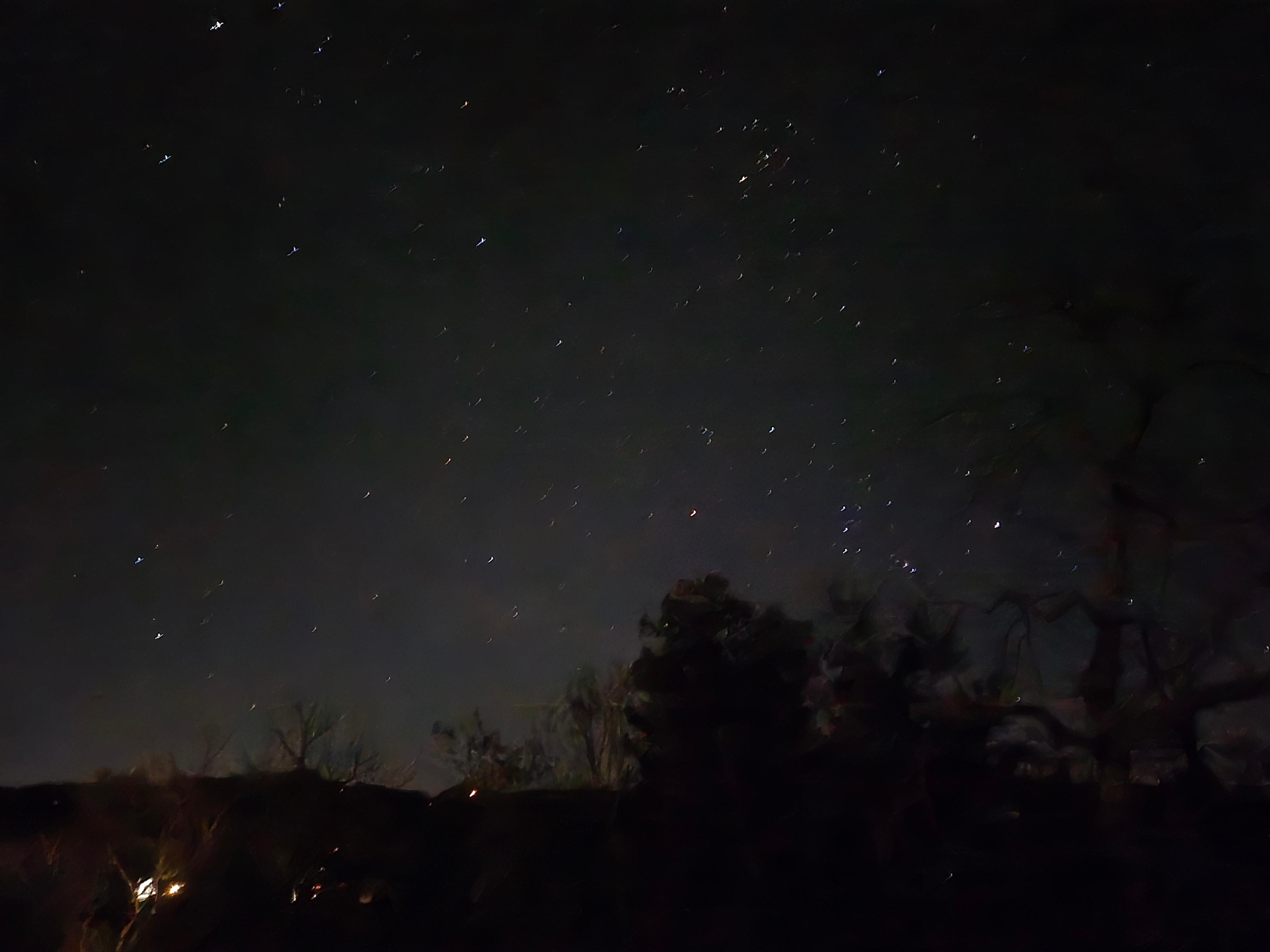 Night sky around midnight from balcony 