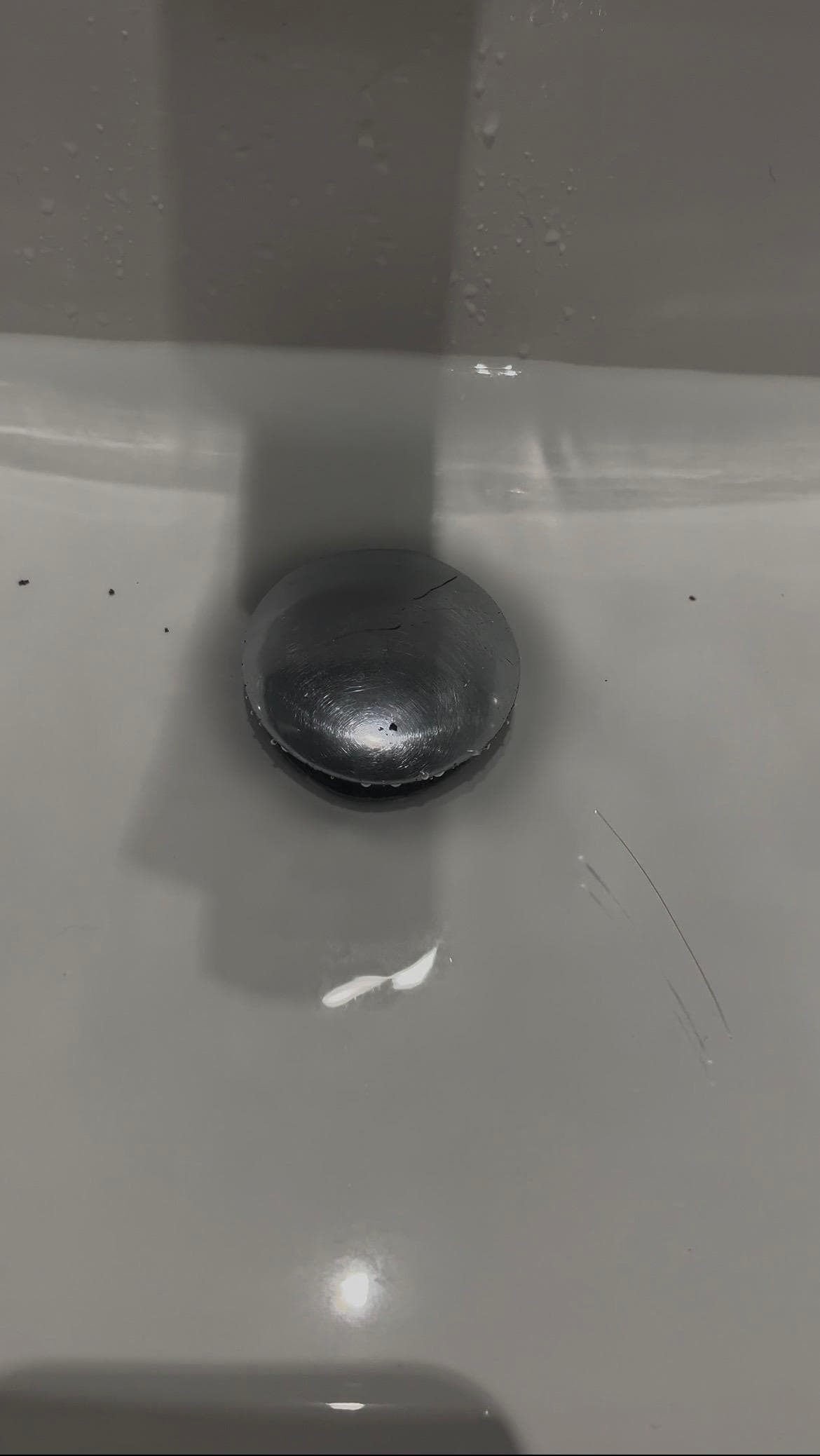 Water in washroom sink drained forever. 