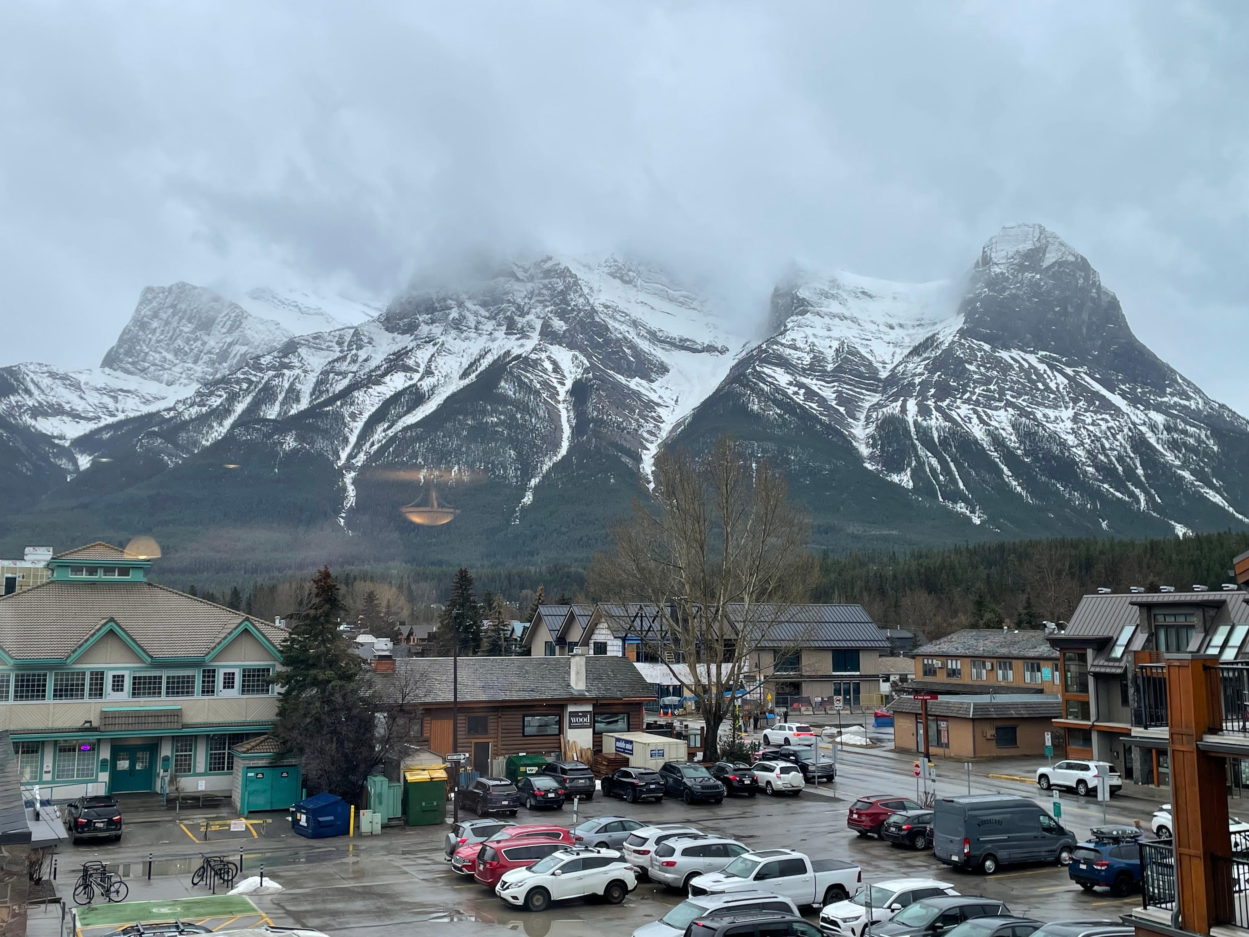 The beautiful Three Sisters on a rainy and cloudy day