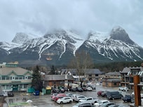 The beautiful Three Sisters on a rainy and cloudy day
