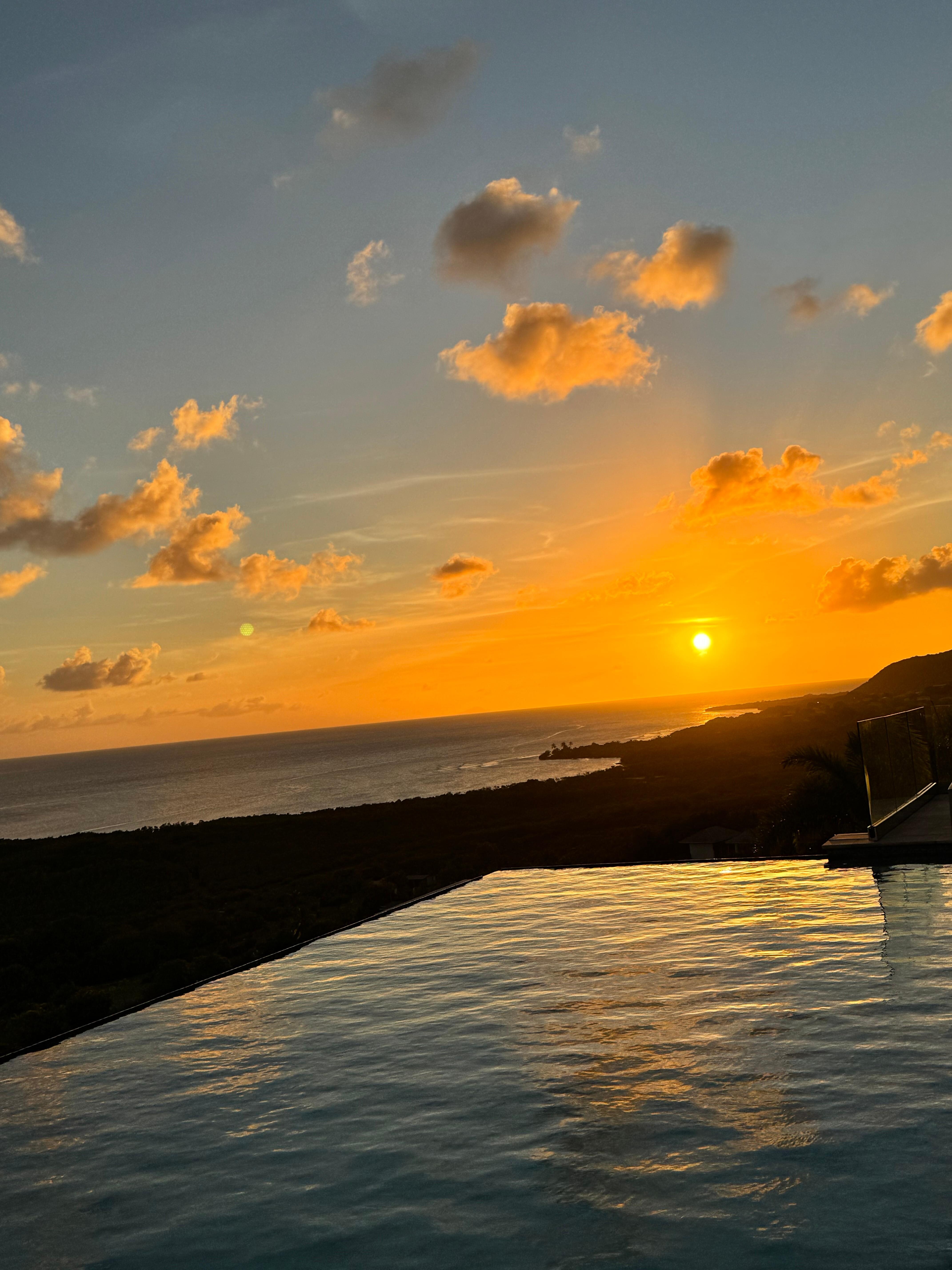Sunset view from the pool