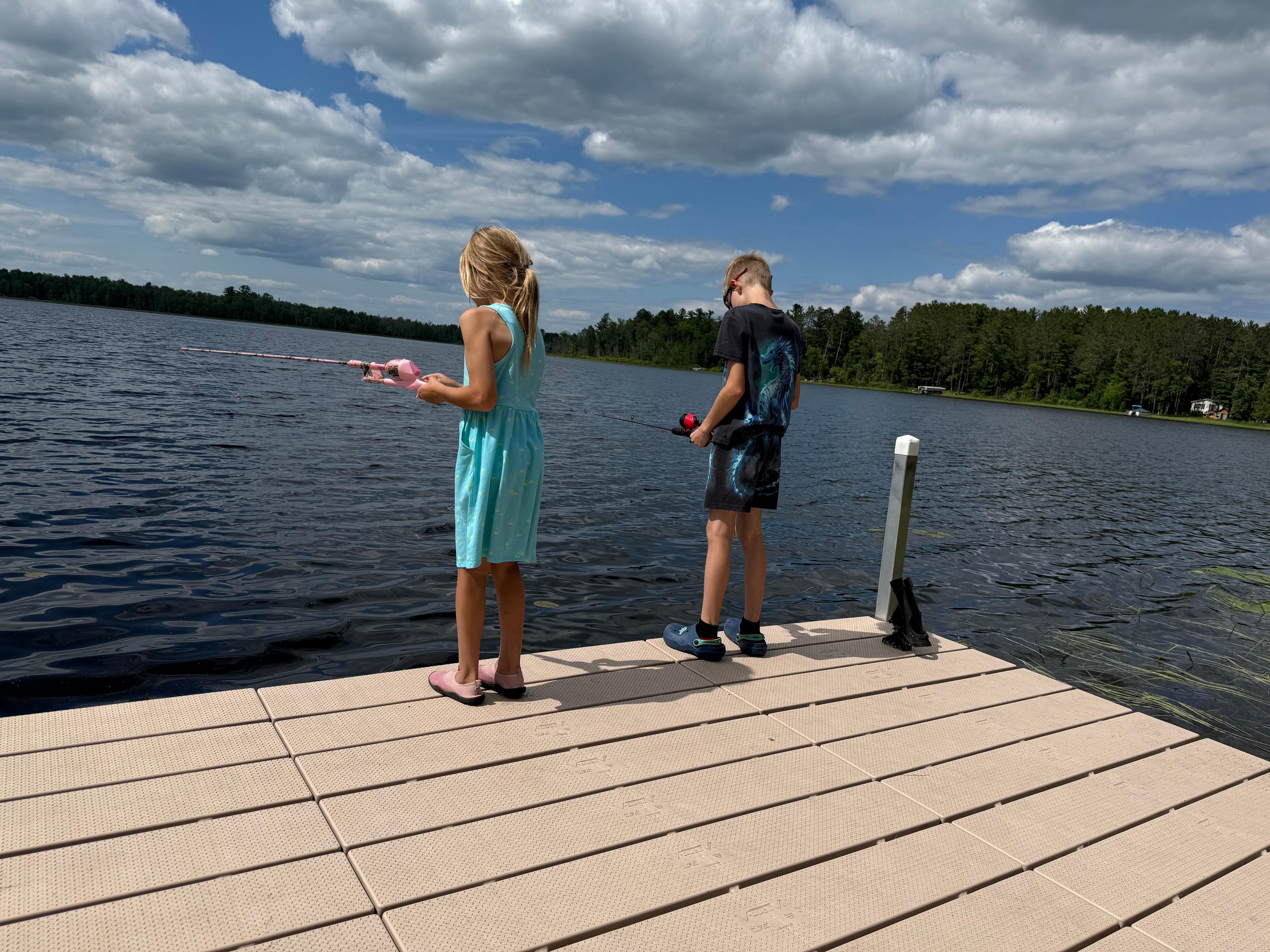 The kids loved fishing from the dock and caught quite a few fish!