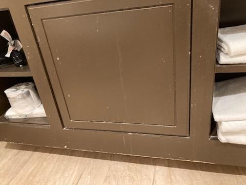 Paint touch up needed throughout the room and bathroom