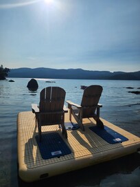 Floating dock in back area