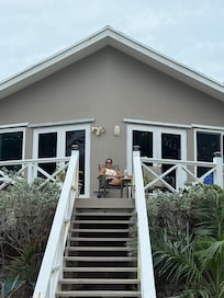 Facing the ocean on the back porch.
