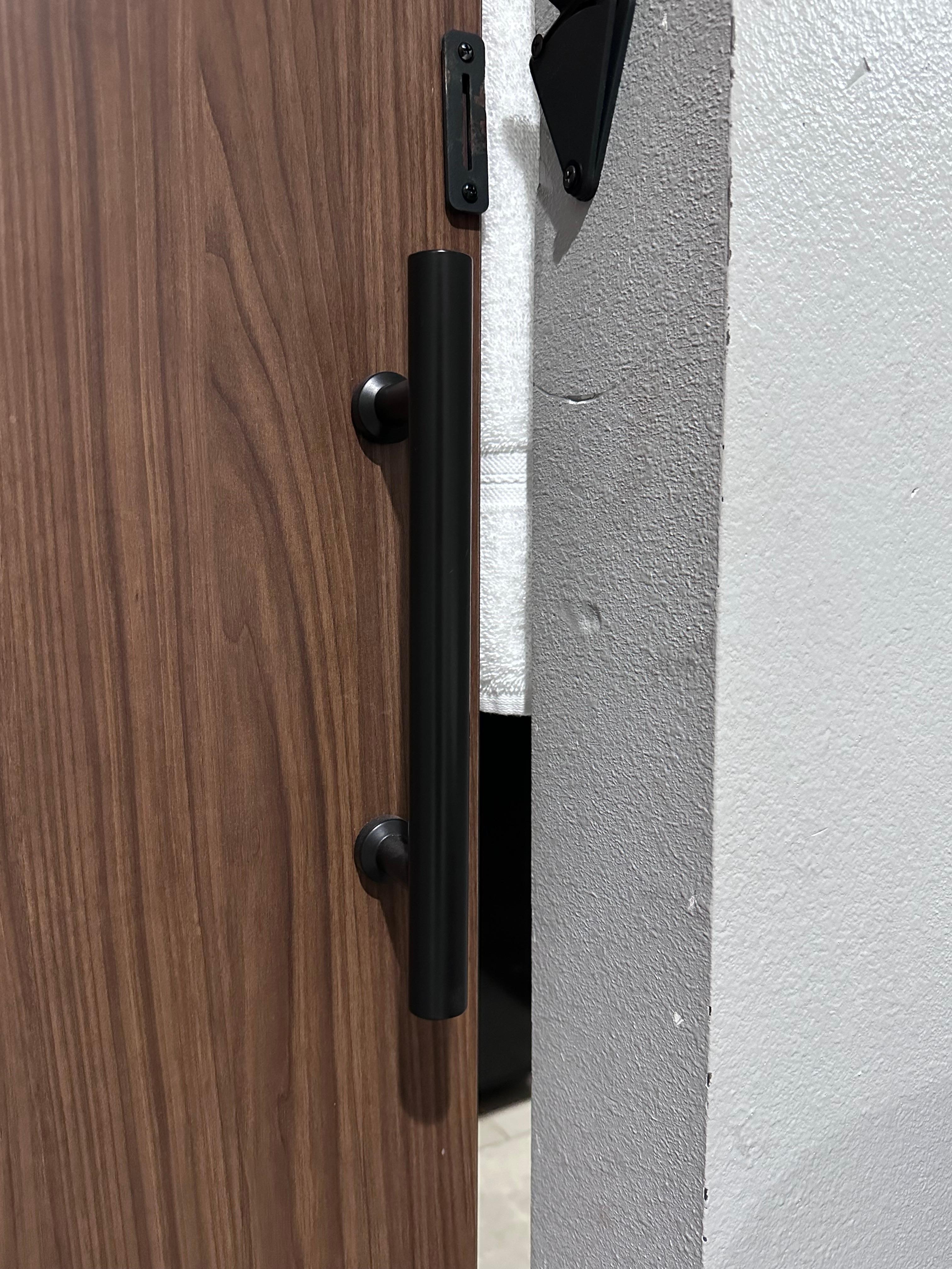 Large gap due to broken bathroom door