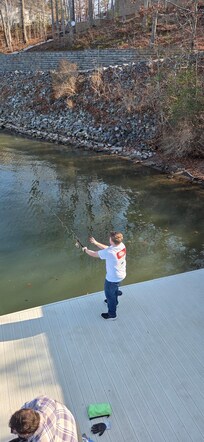 Fishing off the dock.
