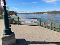Riverside Park is between the Mississippi River and the Charmant.