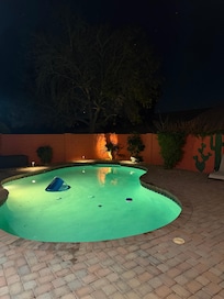 Pool and night and heated