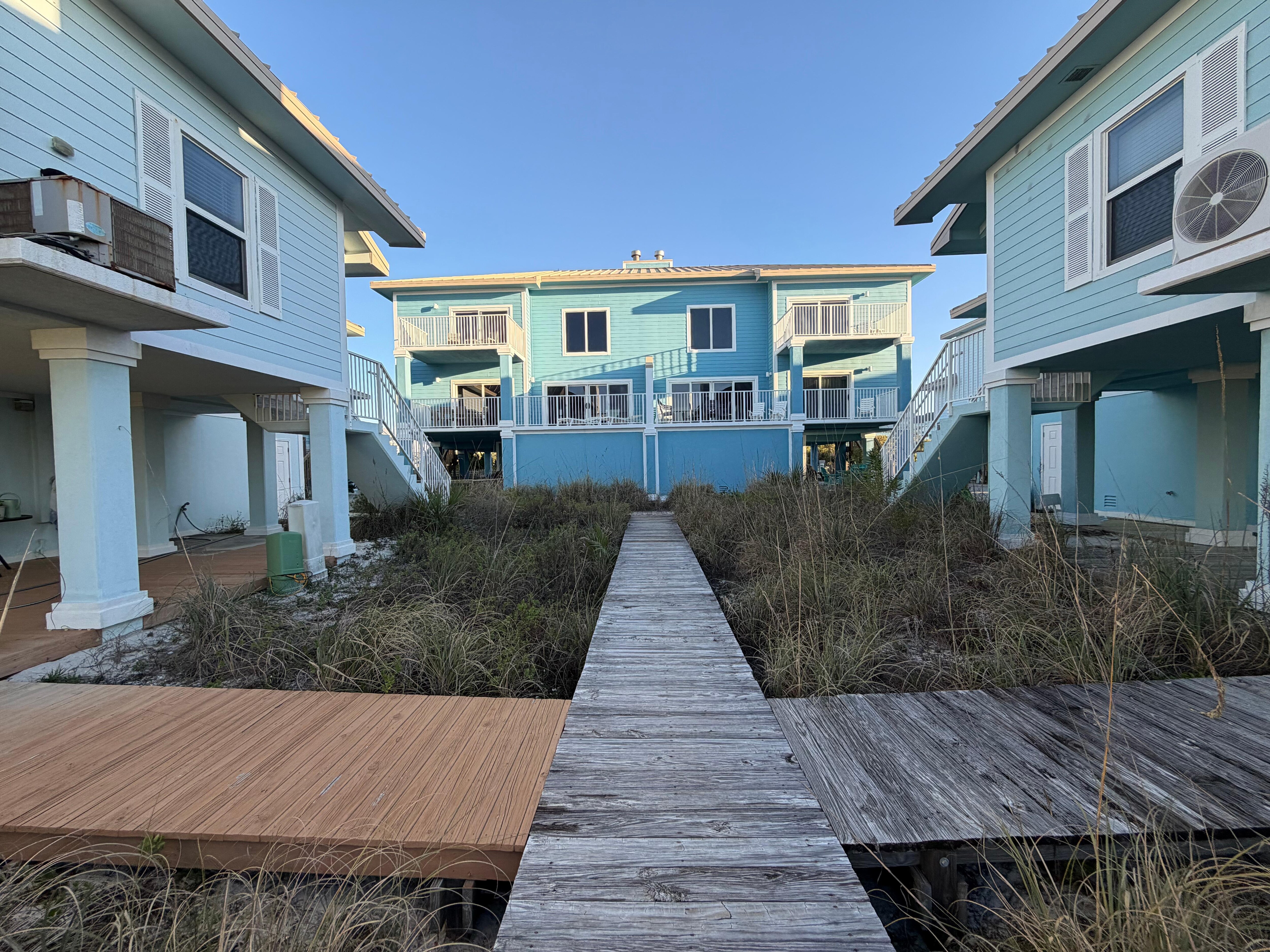 Looking back at the house from the walk to the beach 