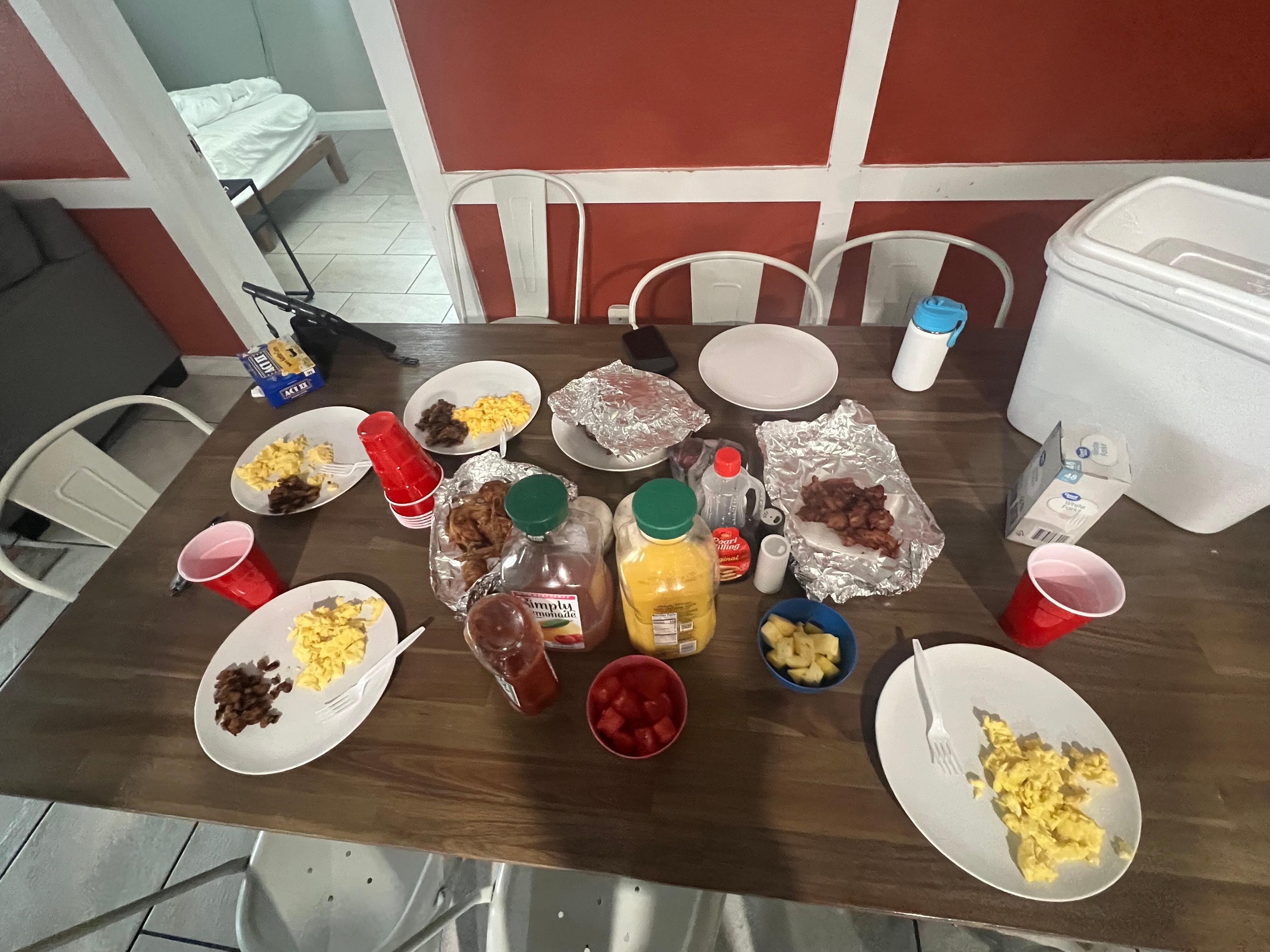 The last day for breakfast. The stay was 100