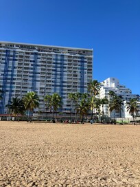 View of condo from beach