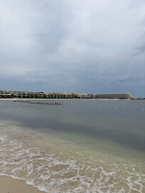 Looking back at the resort after walking round to the adult side on the beach
