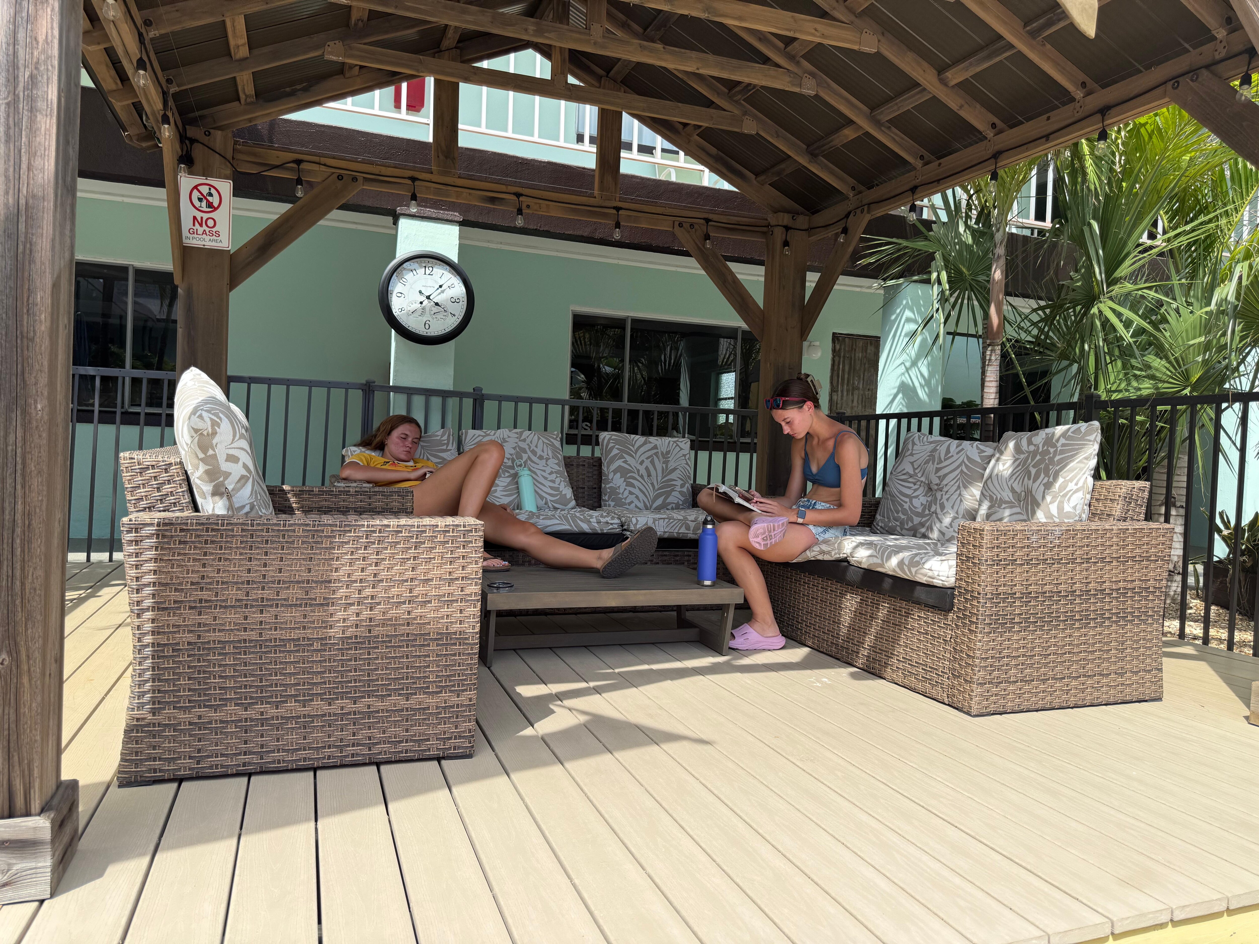 Shaded pool cabana