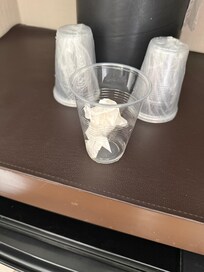 This was left in. Our room as soon as we walked in this greeted us