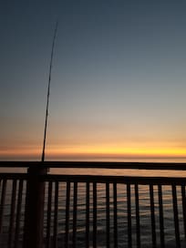 Sunset while fishing from lower deck