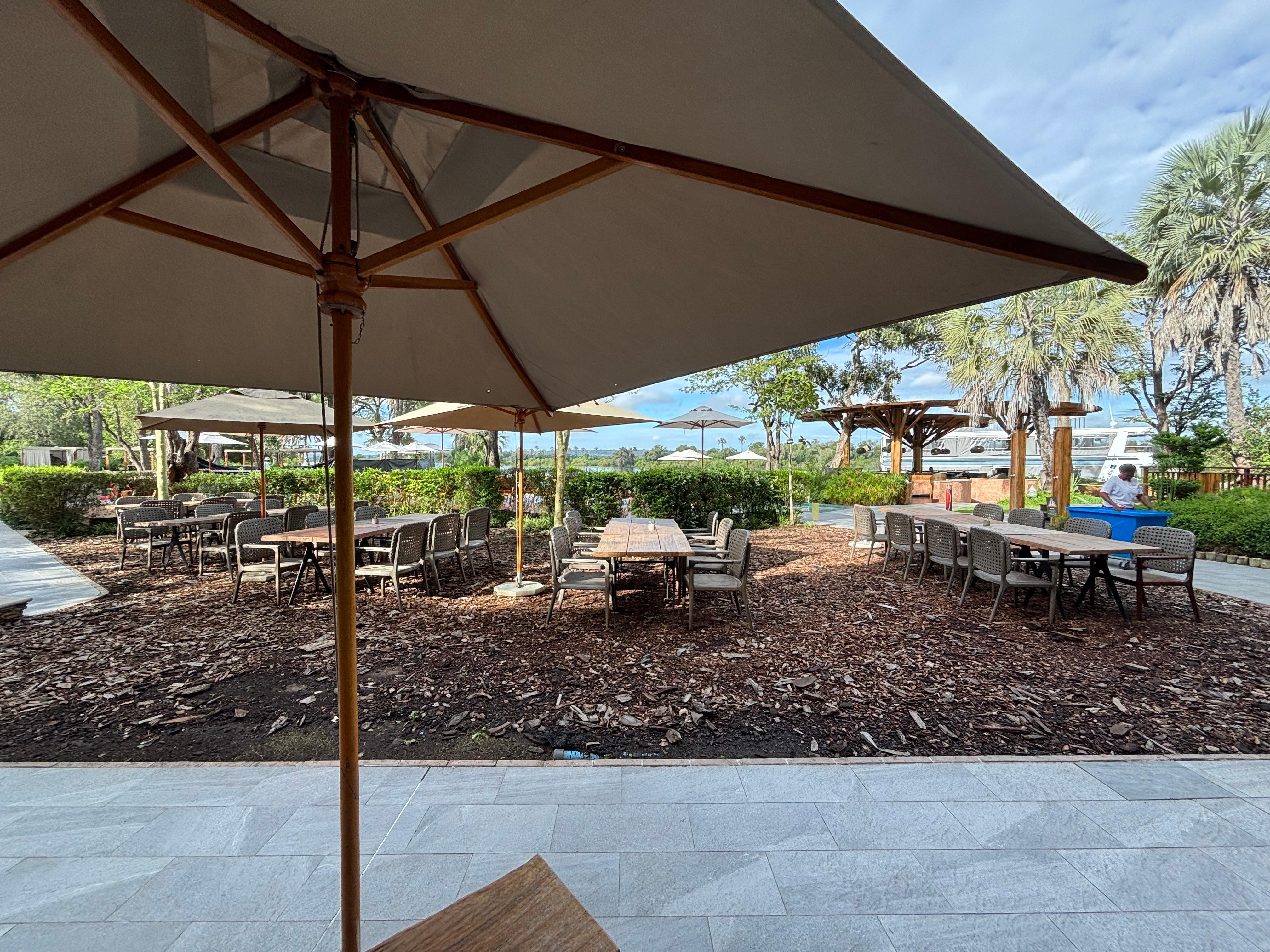 Outdoor area overlooking the Zambezi River