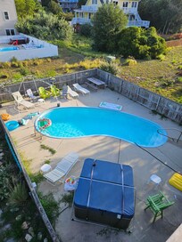 pool area. an easy up created lots of shade