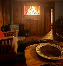 It was too warm for a fire inside so we put one on the tv and it was perfect….. our dogs were snoring like it was a real fireplace, haha!