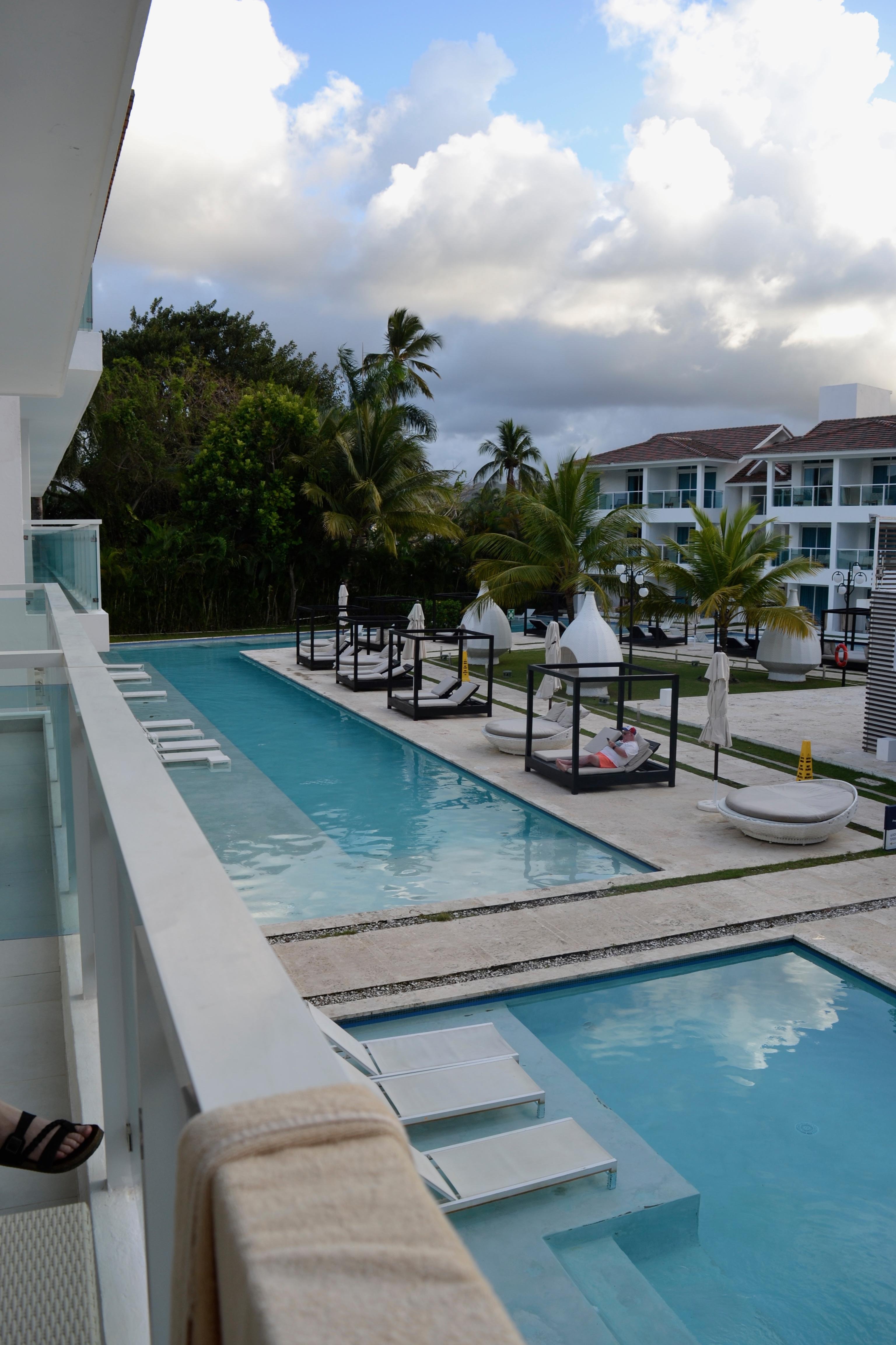 View from our poolside room patio