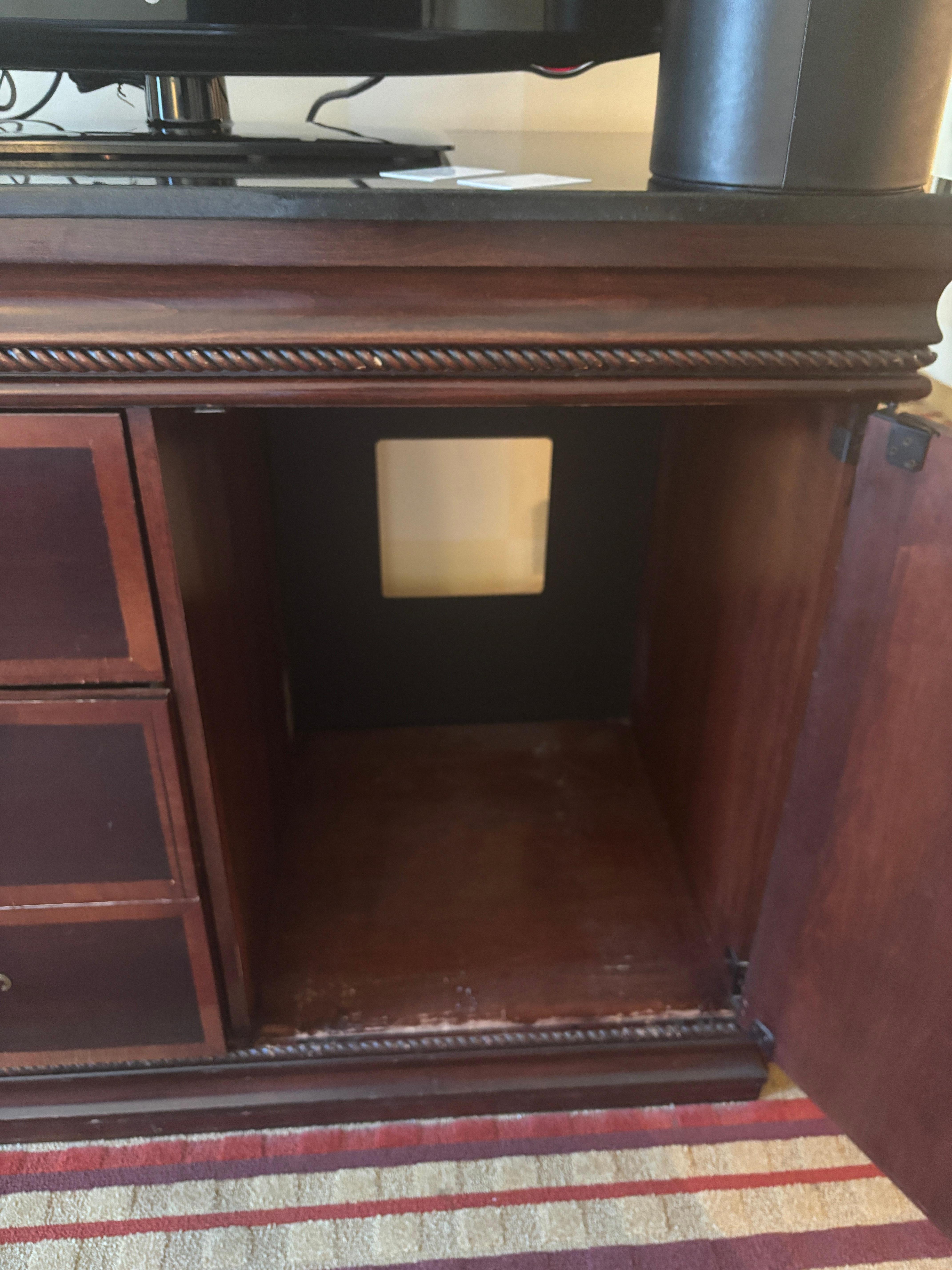 The refrigerator had been removed.