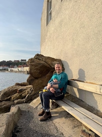 Private seating at the south side of the house. You feel very close to the sea!