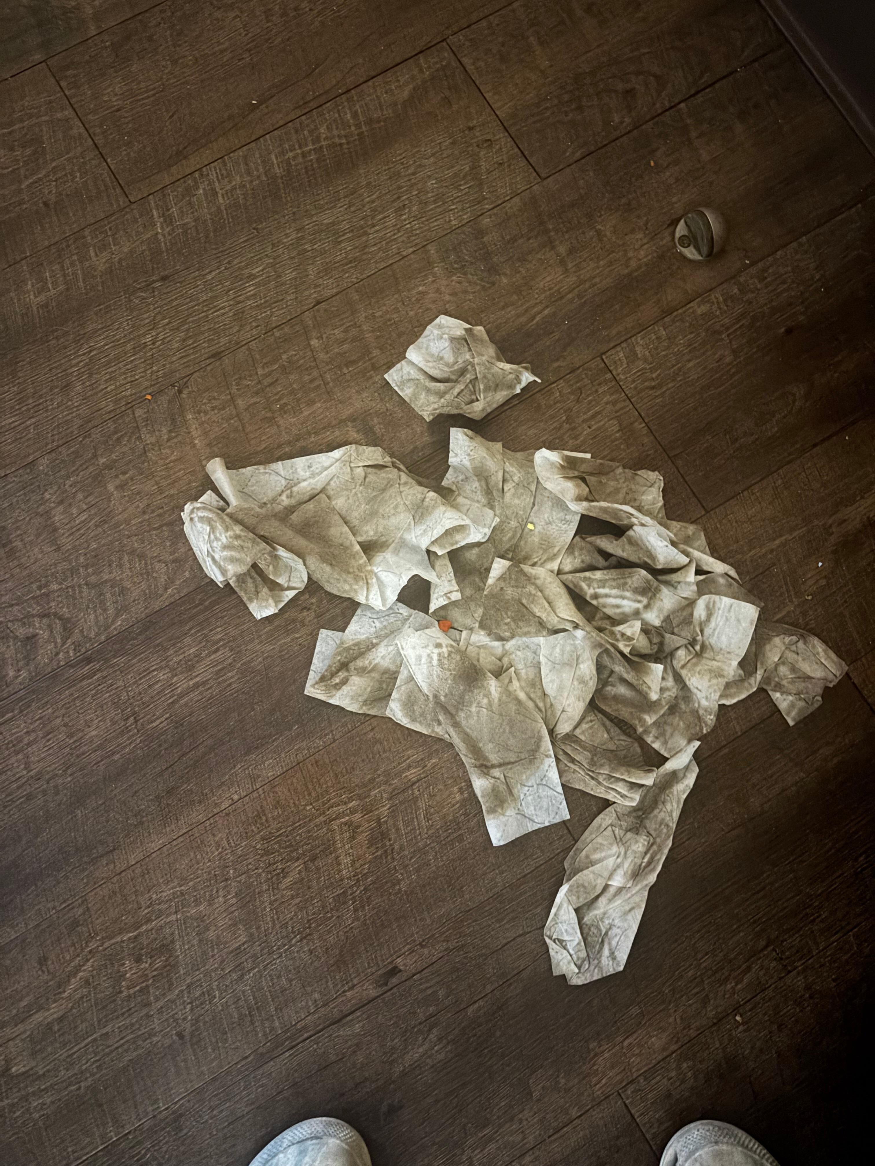 After cleaning the floor