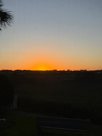 Dinner on the porch with a sunset view!