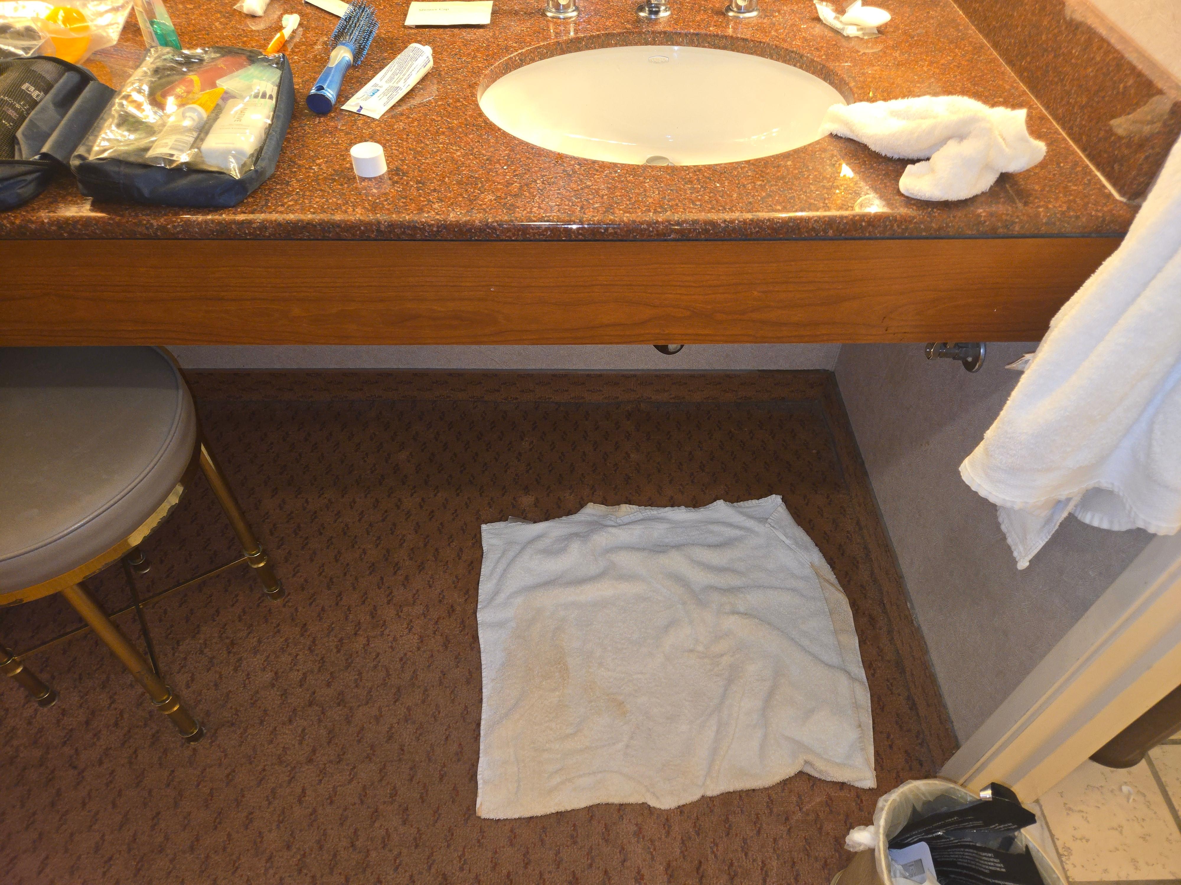 Leak from upstairs turned towels brown