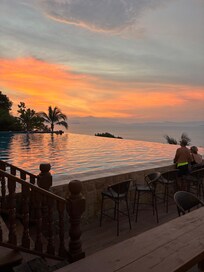 Sunset from infinity pool