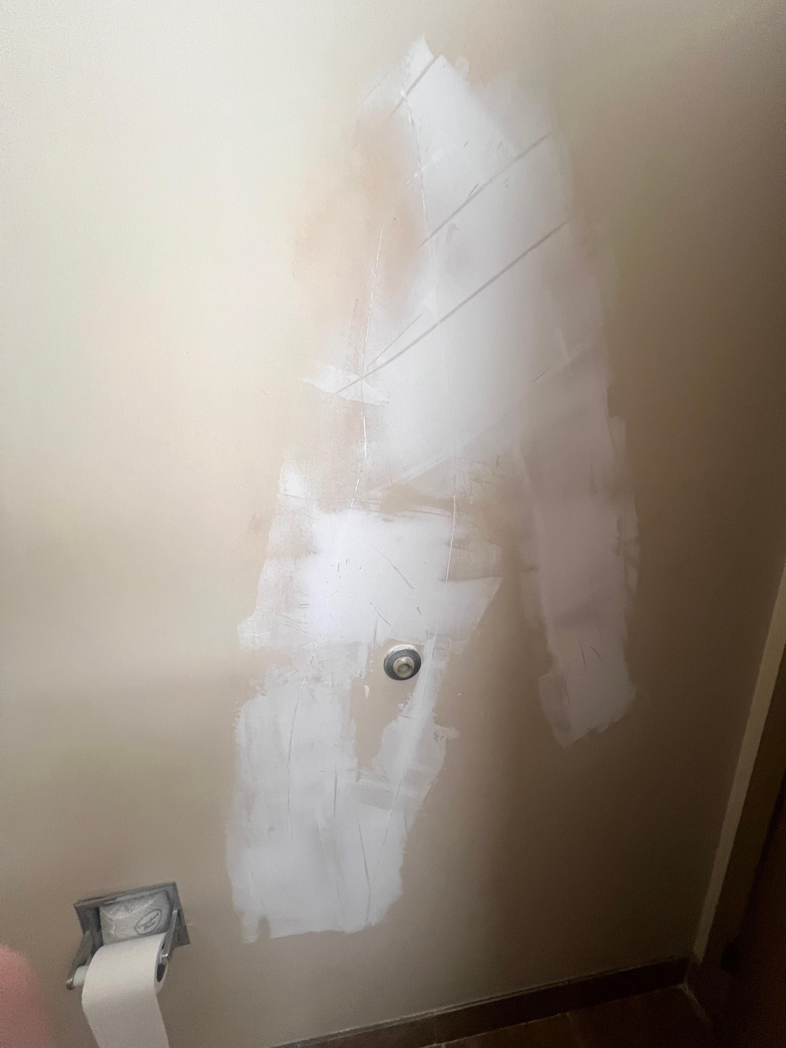 Drywall in the bathroom. 
