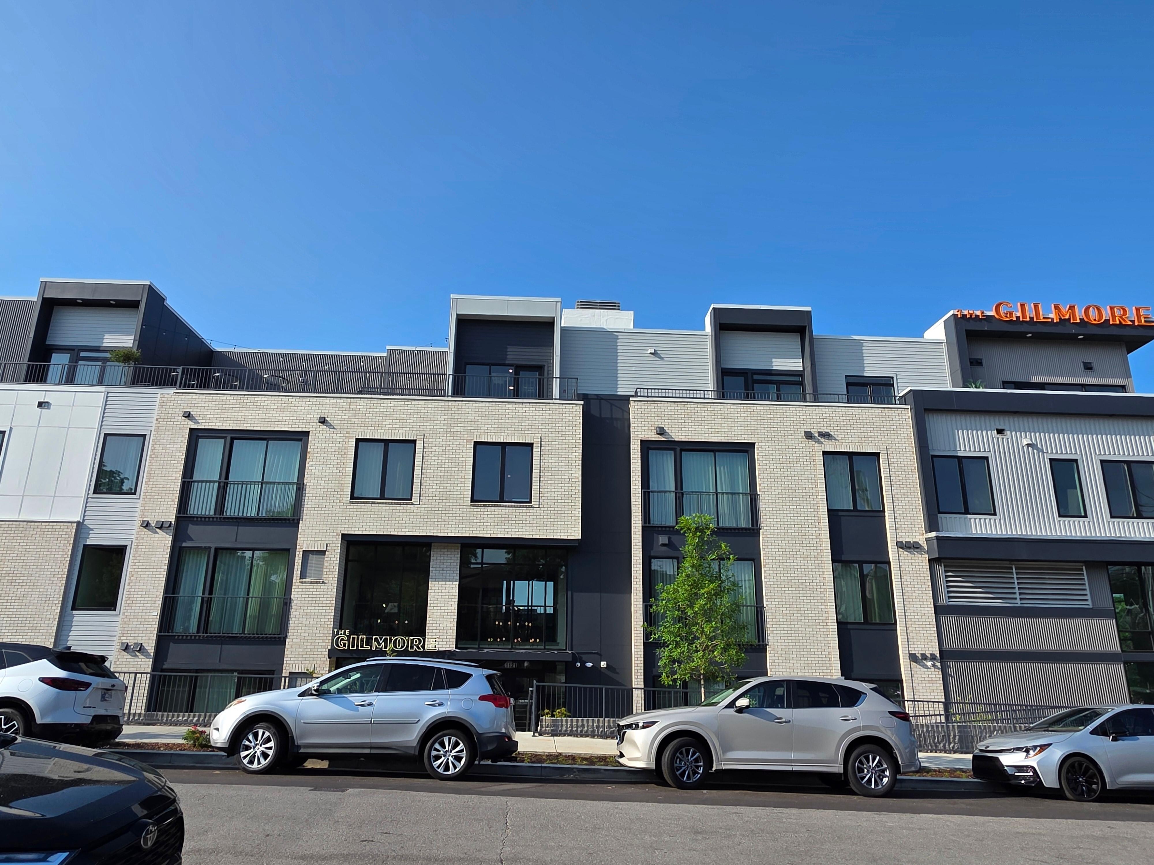 Shows roof top patio (there is underground parking available)