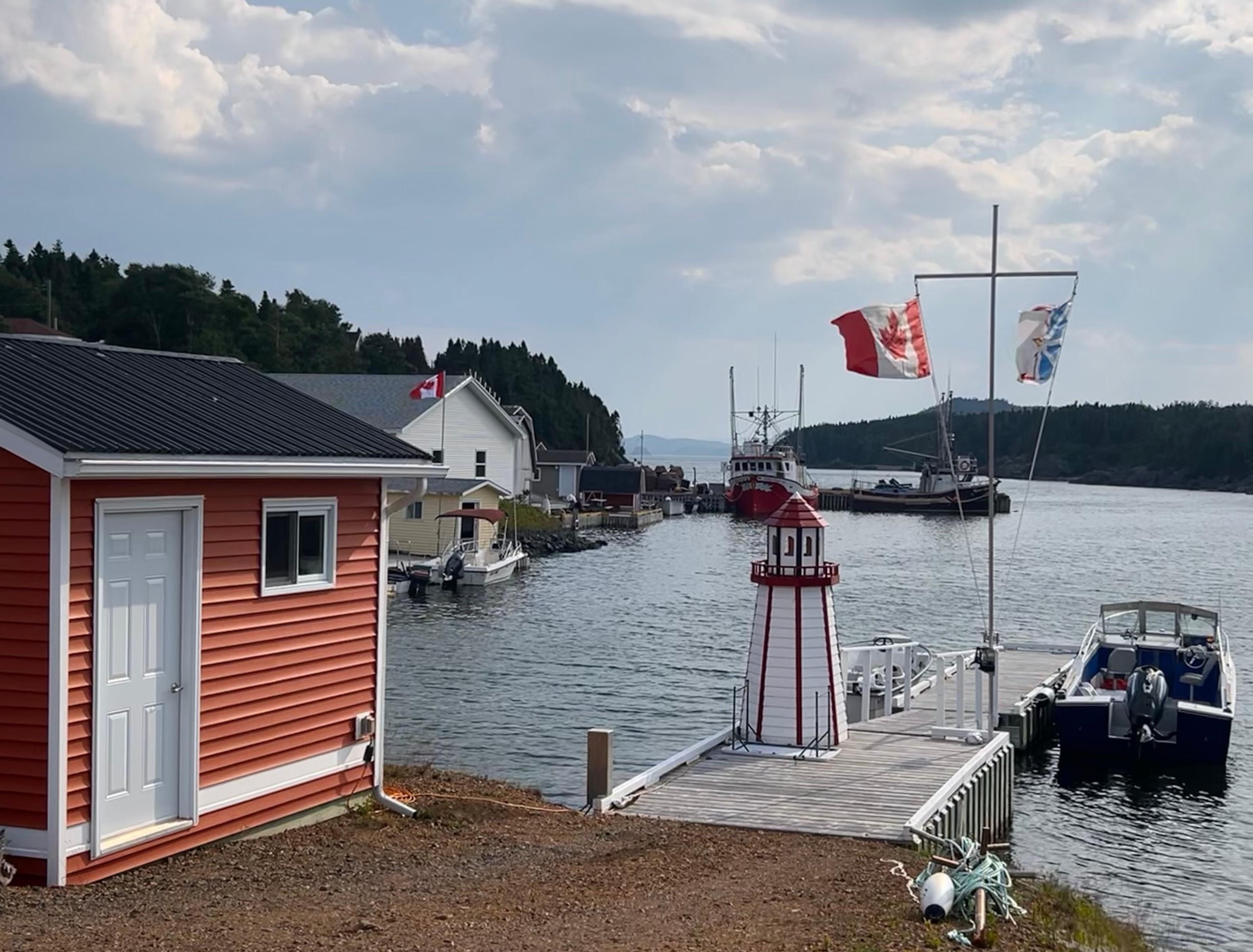 Harbour behind premises