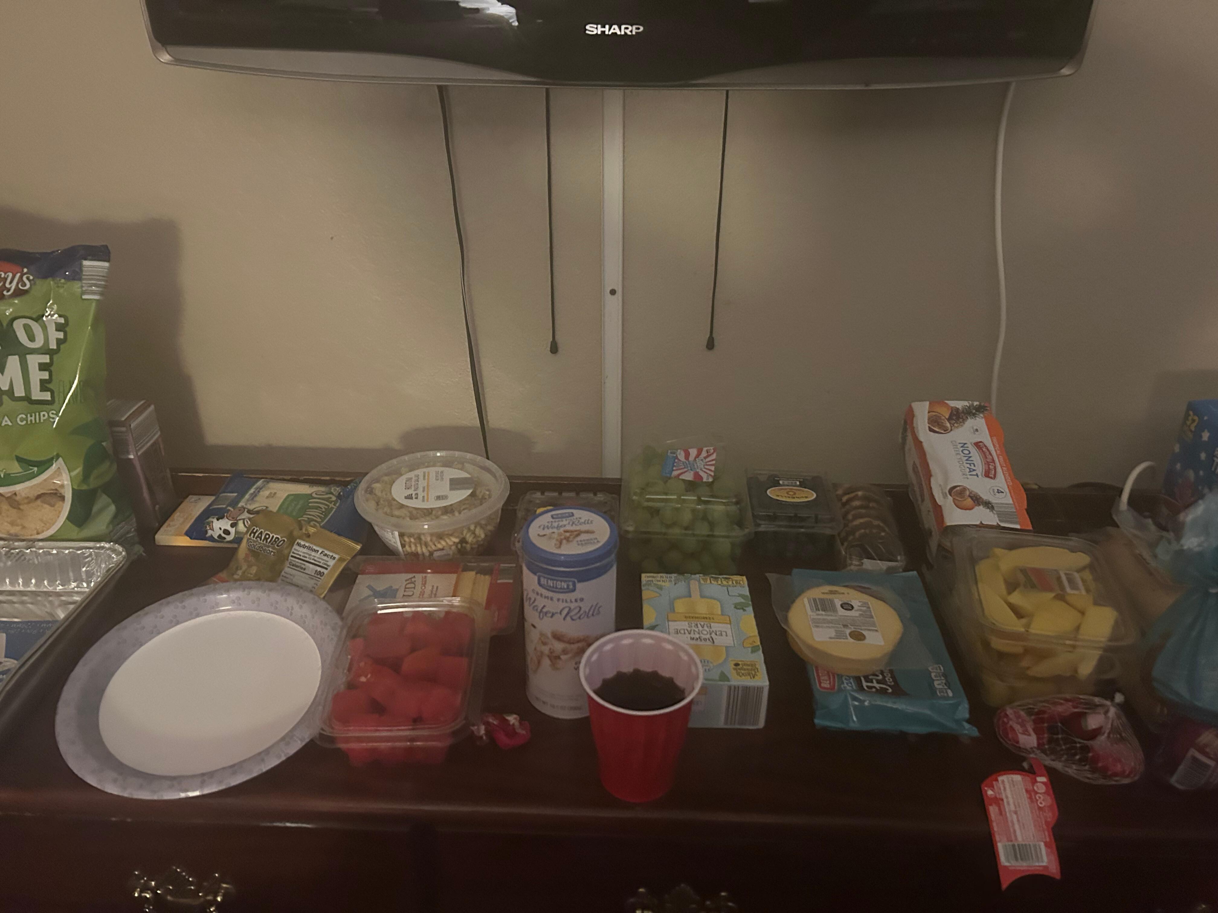 All Aldi’s purchases accross the parking lot 