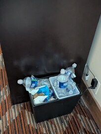 Trash & recycle bottles since Feb 17