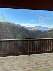 Balcony with backyard view