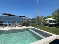 Swimming pool and hot tub area