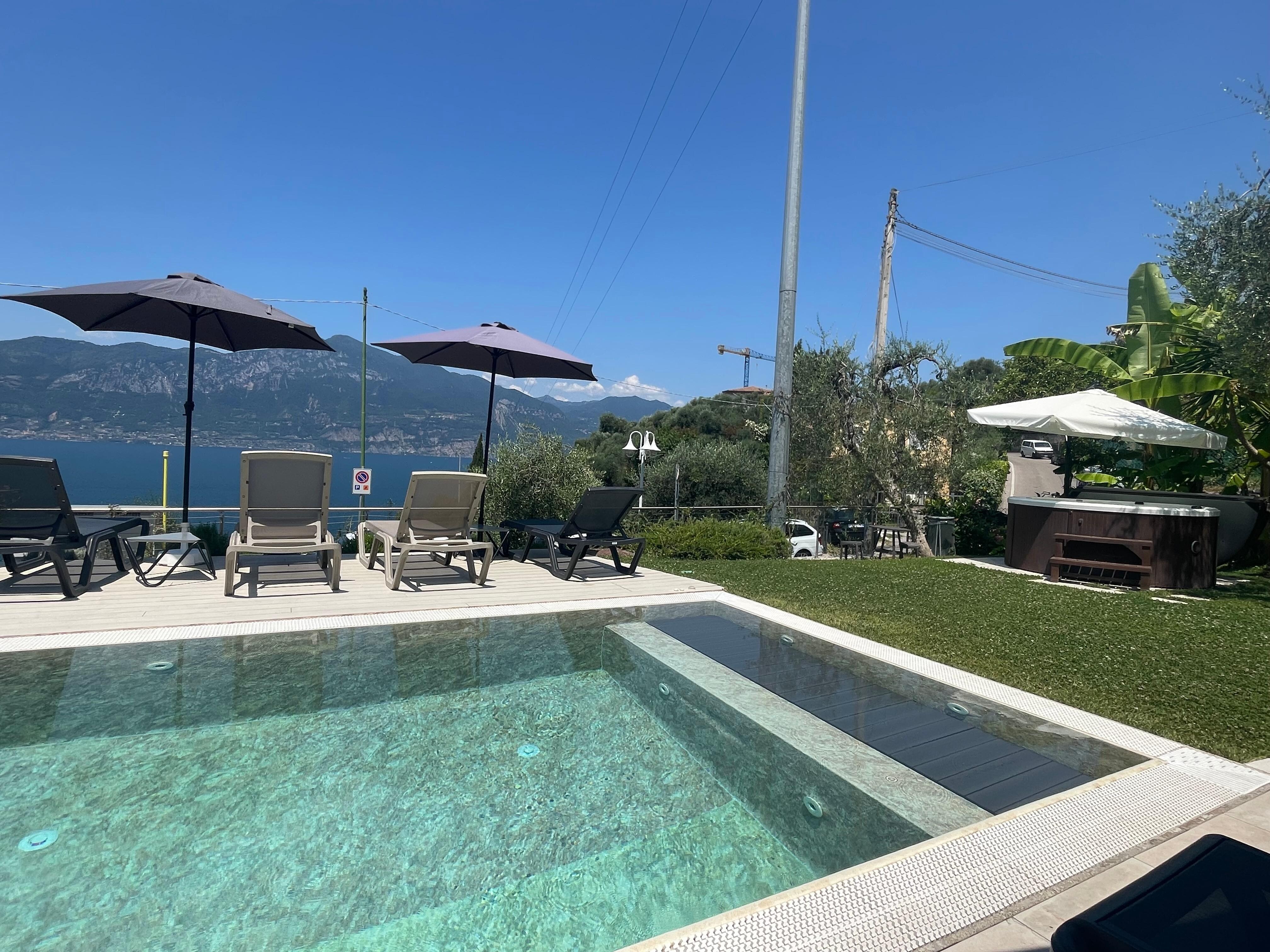 Swimming pool and hot tub area