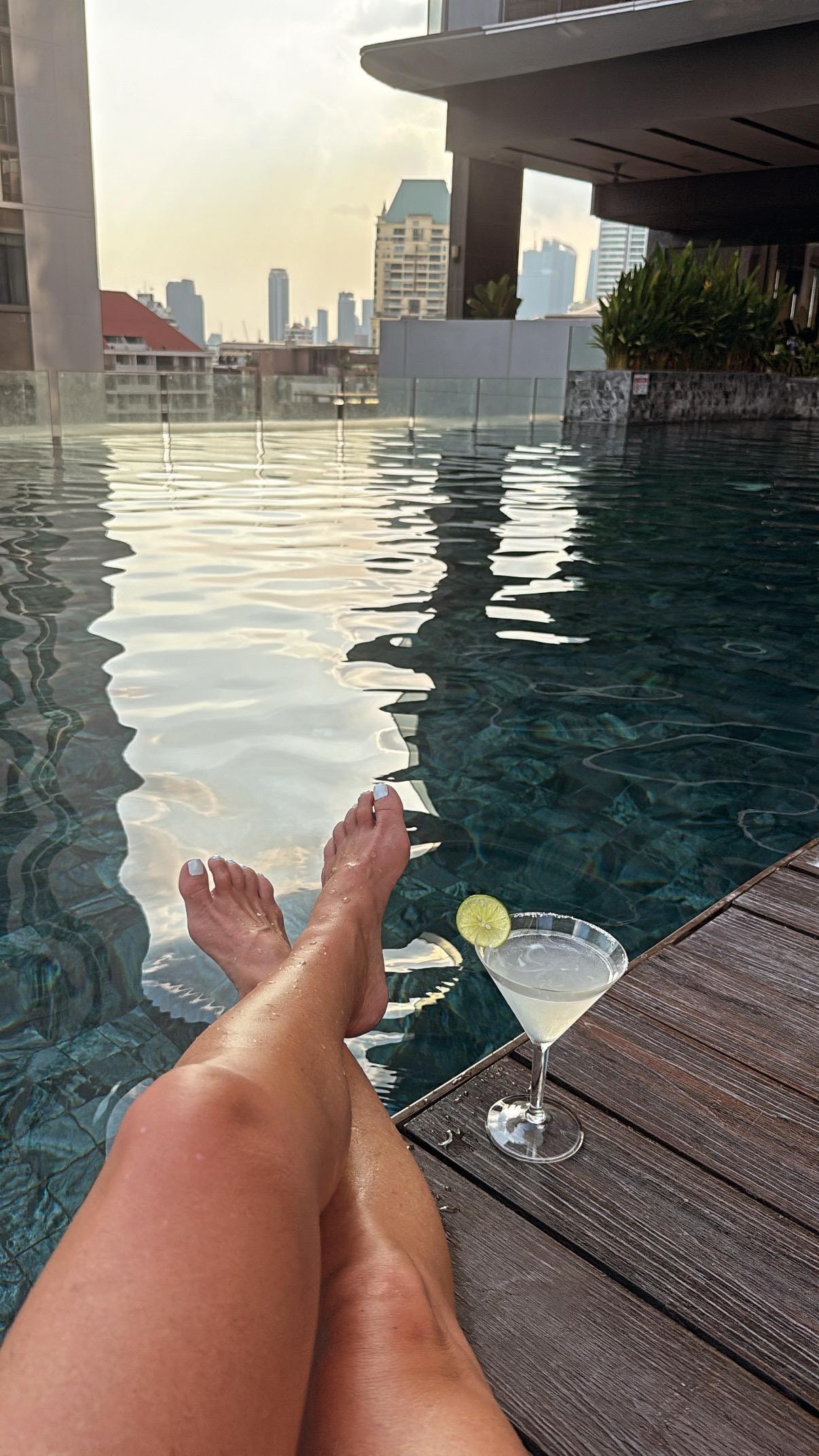 Lounging by the pool